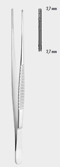 Атравматичний пінцет ДЕБЕЙКІ (DEBAKEY), 16,0 см (cm), 2,7 мм (mm)